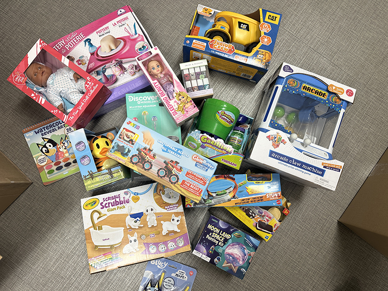 Variety of toys donated to the NYPC Foundation's annual Pediatric Holiday Toy Drive.